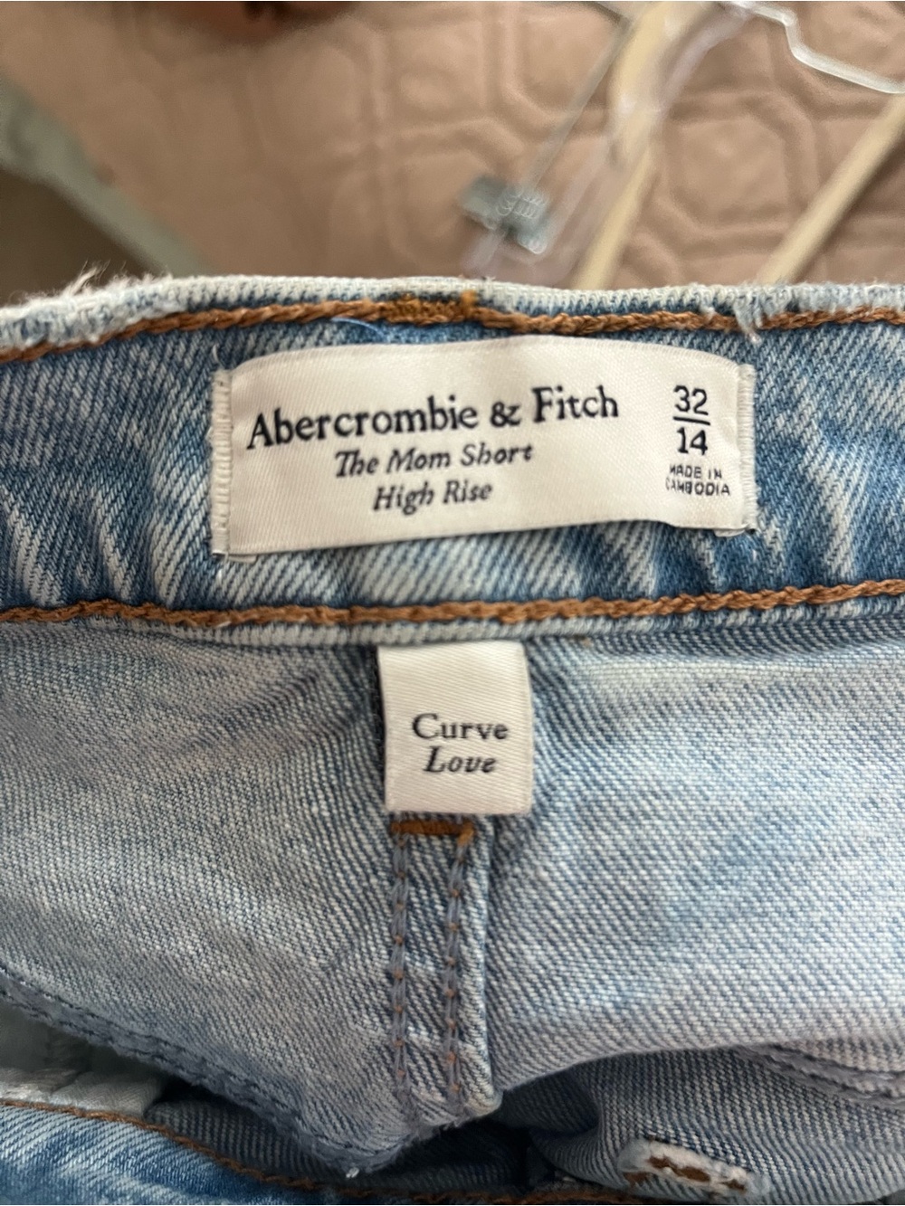 Abercrombie & Fitch Light Blue High-Rise Denim Shorts - Picture 3 of 3